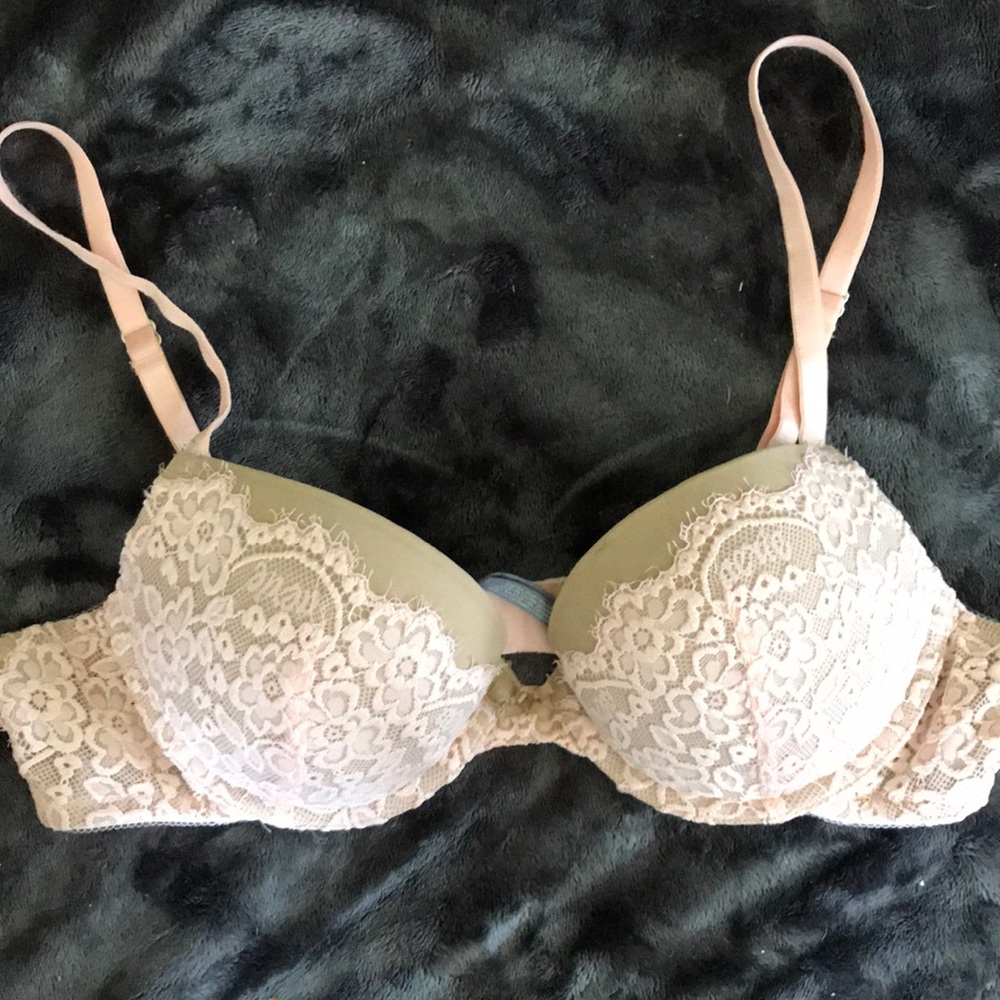 Aerie Nude Push-up Bra w/ Pink Lace